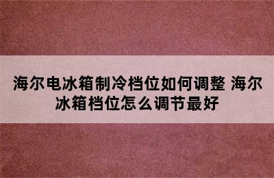 海尔电冰箱制冷档位如何调整 海尔冰箱档位怎么调节最好